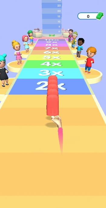 Finish lane multipliers showing end-of-run value section